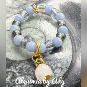 Aquamarine beaded ring